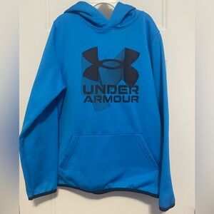 Under Armour Vibrant Blue ColdGear Hoodie YMD Youth Medium size